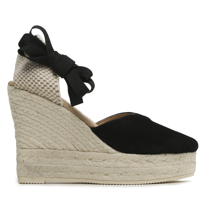 Espadryle Manebi Heart-Shaped Wedge Espadrilles K 1.0 WH Czarny - kobiece