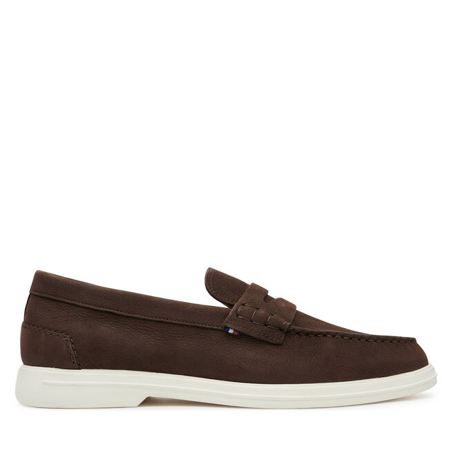Mokasyny Tommy Hilfiger Nubuck P Loafer FM0FM05350 Brązowy -