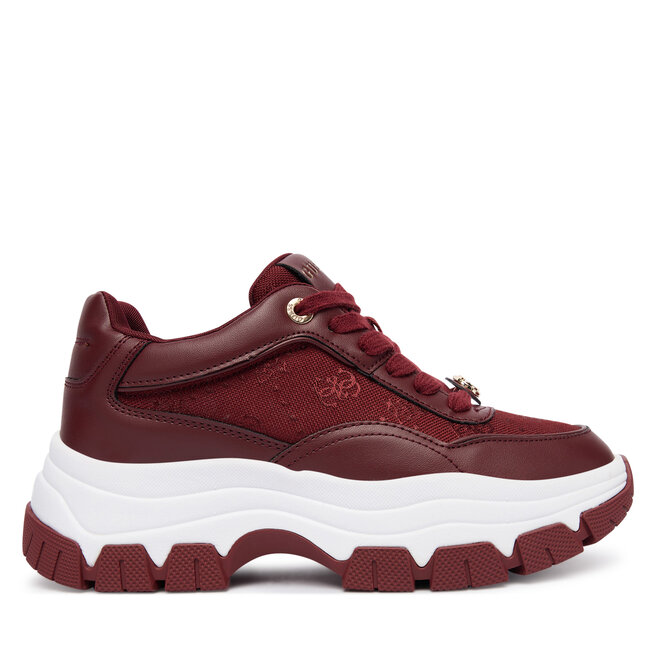 Sneakersy Guess FLFBRT ELE12 Bordowy - kobiece