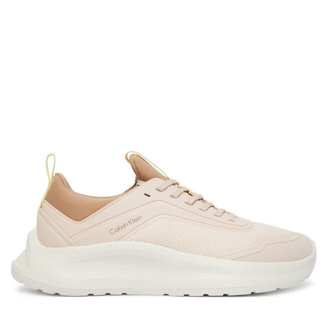 Sneakersy Calvin Klein Light Eva Run Sock Mesh HW0HW03023 Beżowy - kobiece
