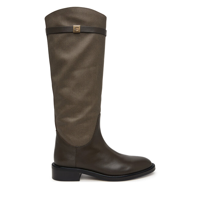 Oficerki Coccinelle Pansy Waxed E4 V63 43 01 01 Khaki - kobiece
