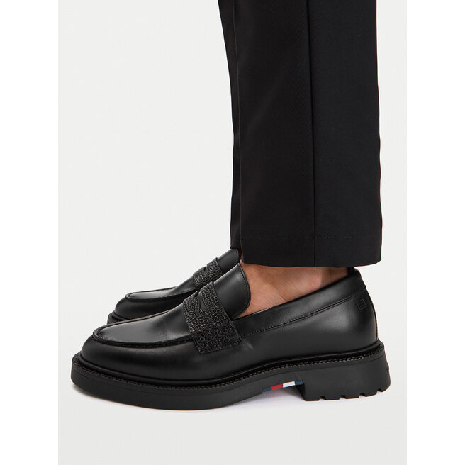 Loafersy Tommy Hilfiger Corporate Casual FM0FM05968 Czarny - męskie