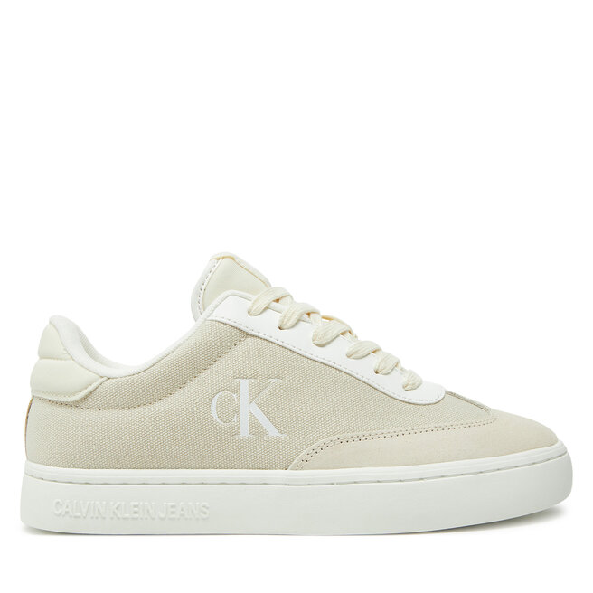 Sneakersy Calvin Klein Jeans Classic Cupsole Low Mix Mg Wn YW0YW01636 Écru - kobiece