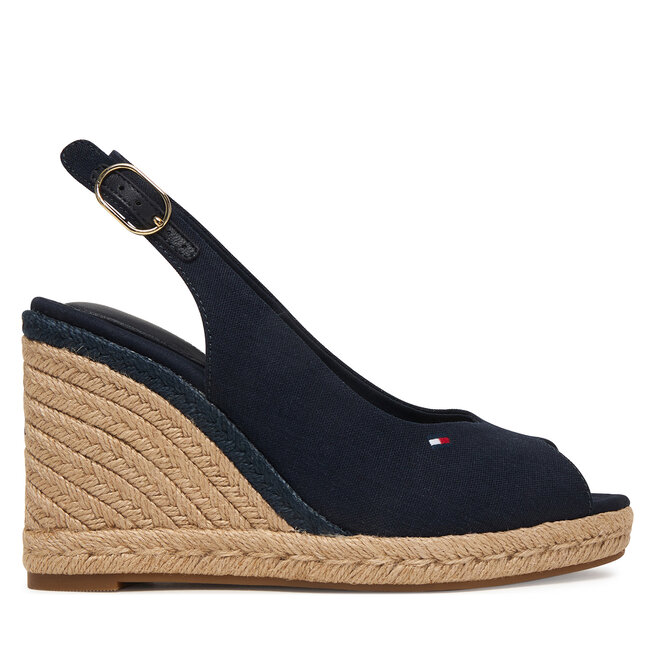 Espadryle Tommy Hilfiger Flag High Wedge Espad Slingback FW0FW09343 Granatowy - kobiece