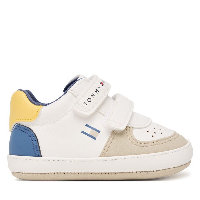 Sneakersy Tommy Hilfiger Low Cut Velcro T0B9-34330-1755 Biały - chłopięce