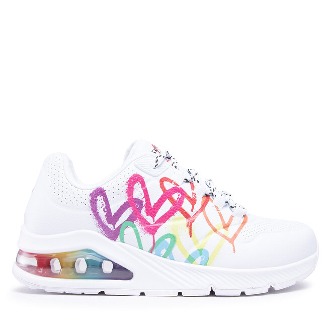 Sneakersy Skechers Uno 2 Floating Love 155521/WHT Biały - kobiece