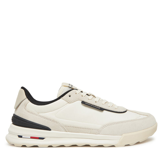 Sneakersy Tommy Hilfiger Retro Runner Nylon Mix FM0FM05523 Écru - męskie