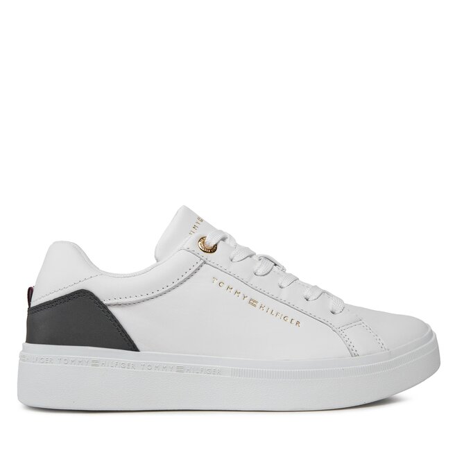 Sneakersy Tommy Hilfiger Elevated Essential Court Sneaker FW0FW07635 Biały - kobiece