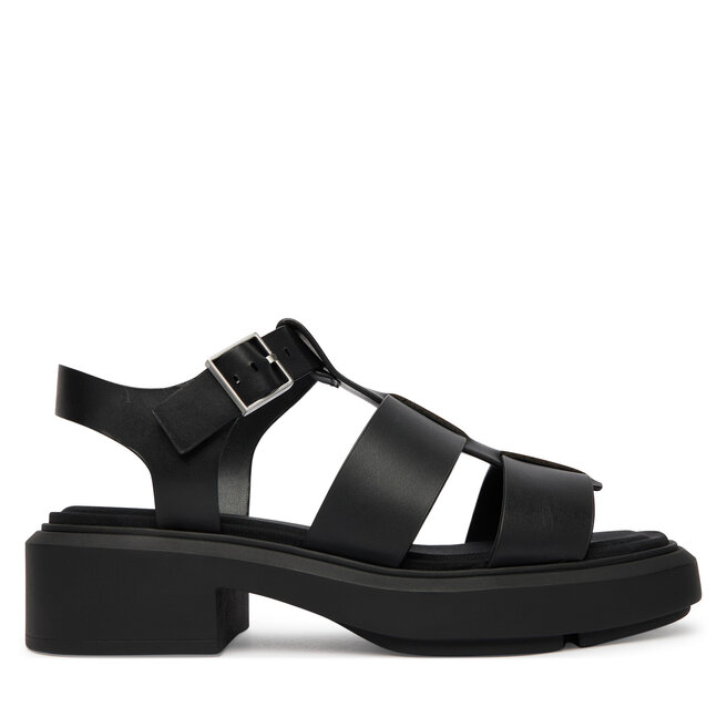 Sandały Calvin Klein Chunky Sandal Fisherm Lth HW0HW02904 Czarny - kobiece