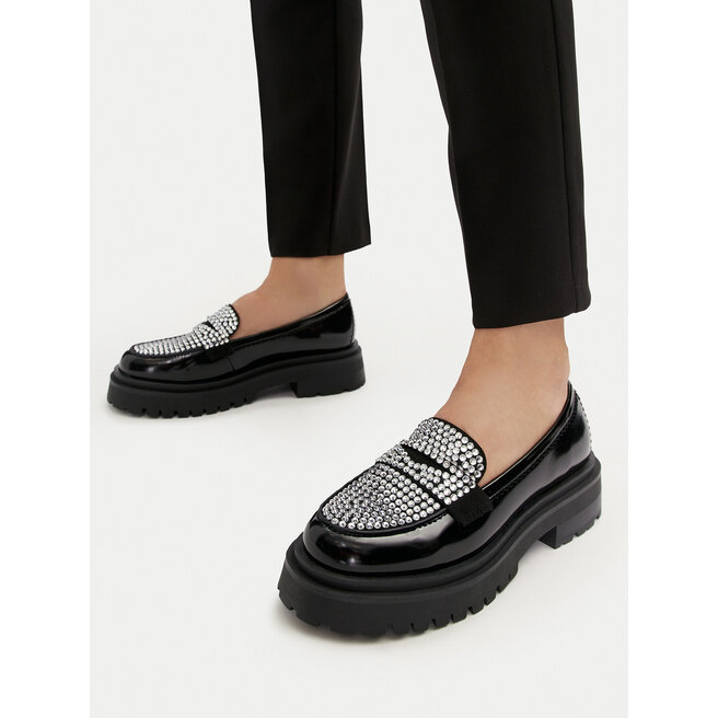 Loafersy Steve Madden Longhaul SM11003448 Czarny - kobiece