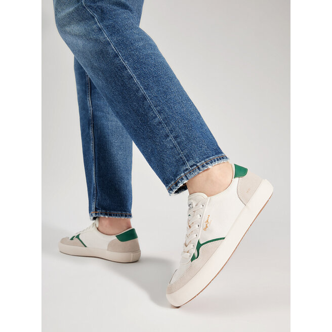 Sneakersy Pepe Jeans Travis Brit M PMS31038 Biały - męskie