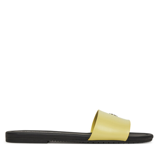 Klapki Calvin Klein Jeans Flat Sandal Slide Mg YW0YW01697 Żółty -