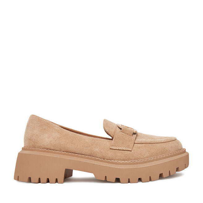 Loafersy DeeZee LE601-5 Beżowy - kobiece