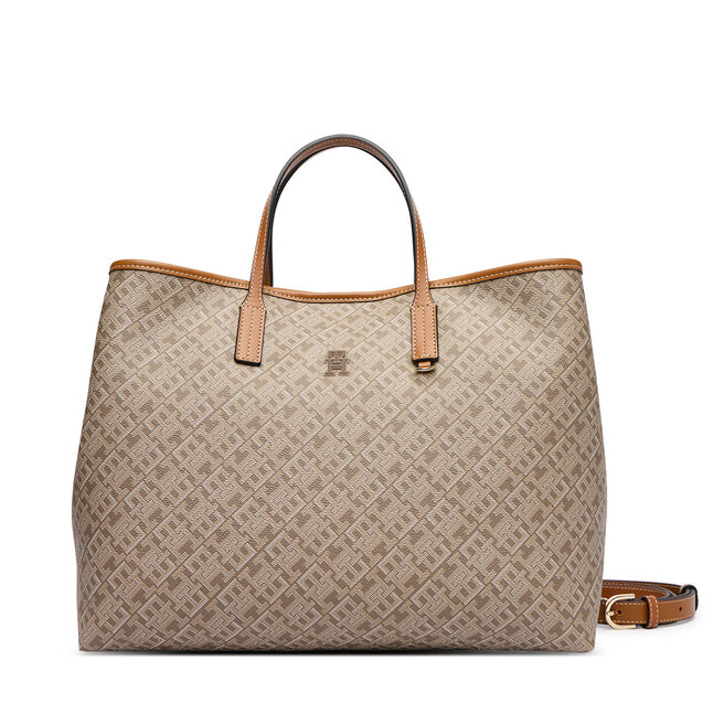 Torebka Tommy Hilfiger Th Monoplay Satchel AW0AW19173 Beżowy -