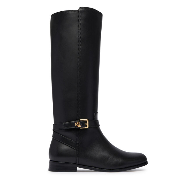 Oficerki LAUREN RALPH LAUREN Brooke II Calfskin Tall Boot 802974383004 Czarny - kobiece