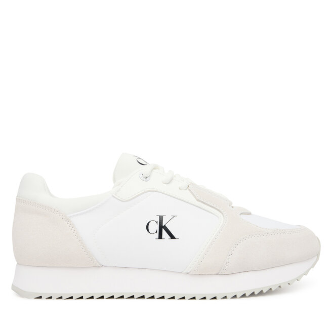 Sneakersy Calvin Klein Jeans Runner Laceup Sock Mg Nylon Mix YW0YW01644 Biały - męskie