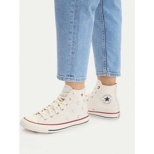 Trampki Converse Chuck Taylor All Star Hearts A19055C Biały - kobiece