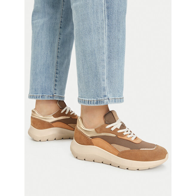 Sneakersy ECCO Valerie 23981352571 Brązowy - kobiece