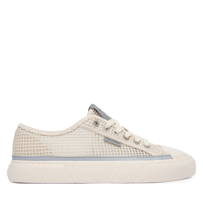 Trampki Calvin Klein Vulc Laceup Low Raffia HW0HW03082 Beżowy - kobiece
