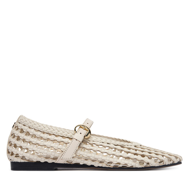 Baleriny Tommy Hilfiger Mary Jane Ballerinas FW0FW09244 Kremowy -