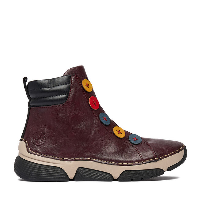 Botki Rieker CEO-45977-30 Bordowy - kobiece