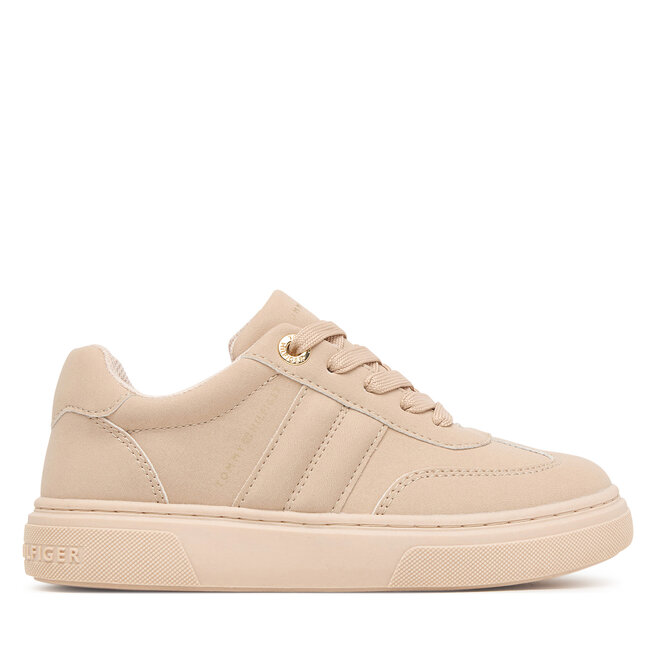 Sneakersy Tommy Hilfiger Low Cut Lace-Up Sneaker T3A9-35086-0315 S Beżowy jasny - dziewczęce