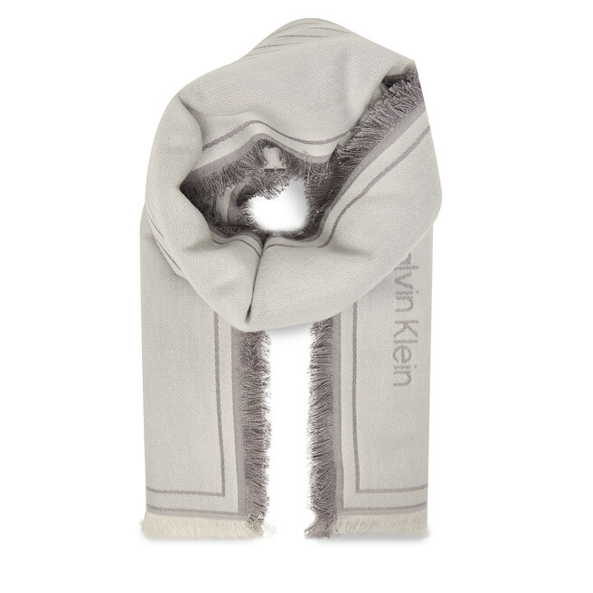 Chusta Calvin Klein Emblem Graphic Lw Square Scarf LV04F8073G Szary -