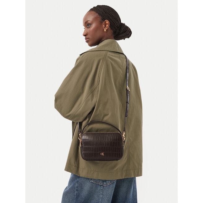 Torebka Calvin Klein Ck Croc Camera Bag LV04F3905G Brązowy ciemny -