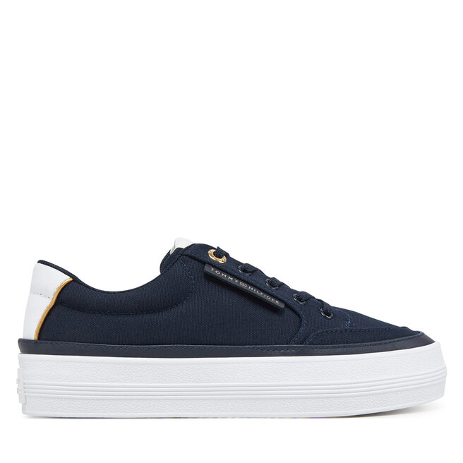 Sneakersy Tommy Hilfiger Essential Vulc Textile Sneaker FW0FW08323 Granatowy - kobiece