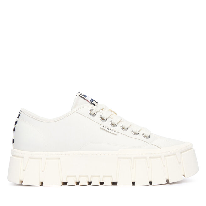 Sneakersy Tommy Jeans Tj Platform Sneaker Zebra EN0EN03070 Biały - kobiece