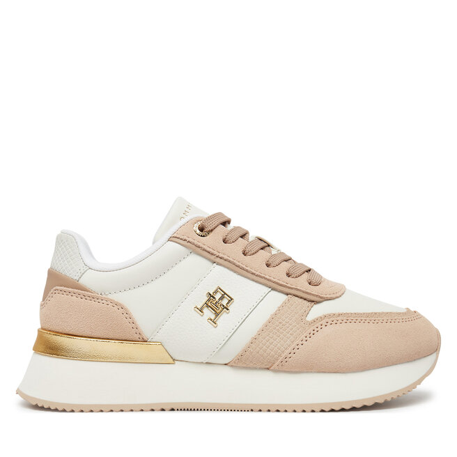 Sneakersy Tommy Hilfiger Th Fashion Runner FW0FW08475 Beżowy - kobiece
