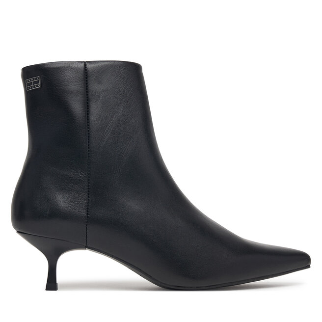 Botki Tommy Jeans Tjw Pointed Kitten Heel Boots EN0EN03172 Czarny - kobiece