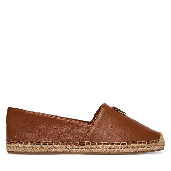 Espadryle Tommy Hilfiger Th Logo Leather Espadrille FW0FW09246 Brązowy - kobiece