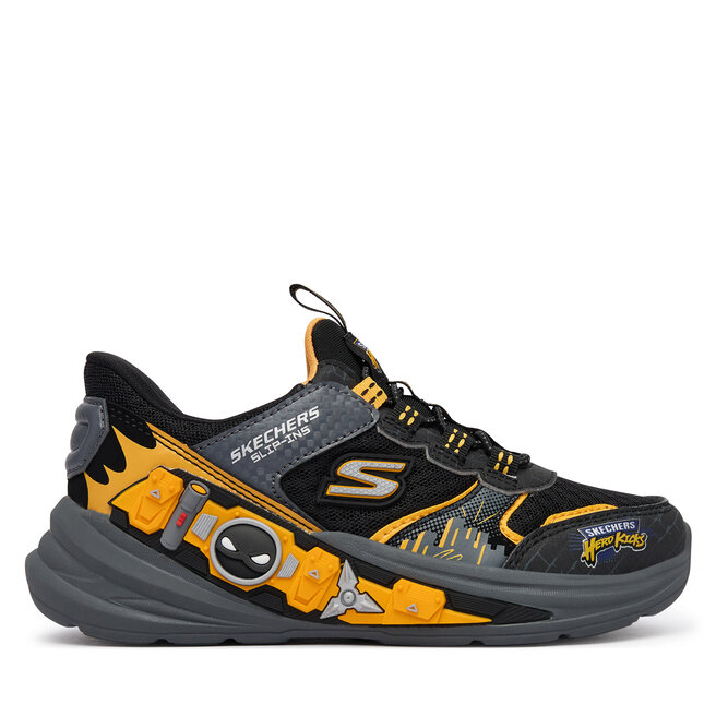 Sneakersy Skechers Slip-Ins: Hyper-Quest 404212L/BKYL Czarny - chłopięce