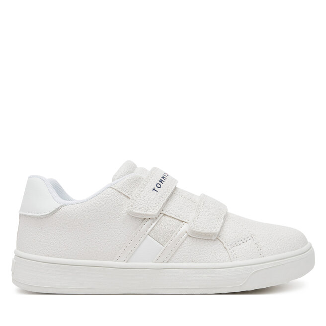 Sneakersy Tommy Hilfiger Flag Low Cut Velcro Sneaker T1A9-33726-0375 S Biały - dziewczęce