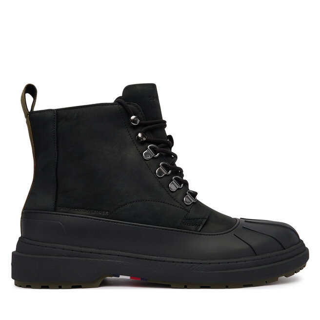 Trzewiki Tommy Hilfiger Outdoor Rubber Lth Boot Wpm FM0FM05957 Czarny - męskie