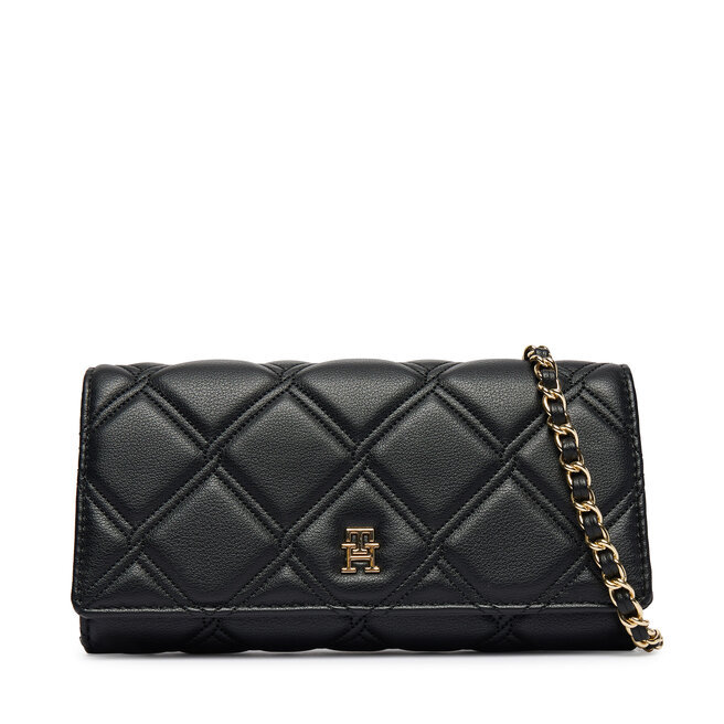 Torebka Tommy Hilfiger Th Feminine Wallet On Chain AW0AW18795 Czarny -