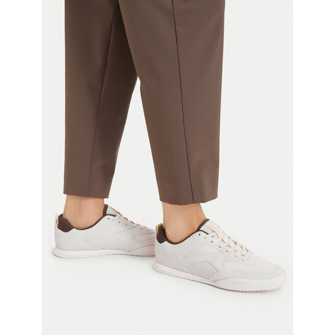 Sneakersy Calvin Klein Low Pro Runner Refl Mesh Sue HW0HW03100 Kremowy - kobiece