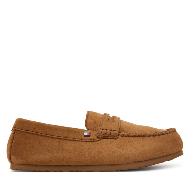 Kapcie Tommy Hilfiger Hilfiger Driver House Shoe FM0FM06012 Brązowy jasny - męskie