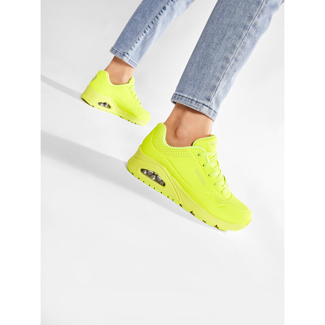 Sneakersy Skechers Night Shades 73667/NYEL Żółty - kobiece