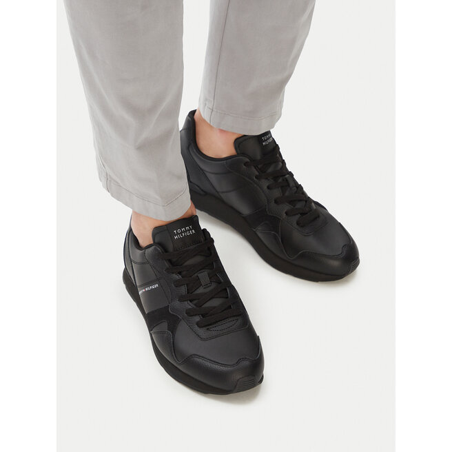 Sneakersy Tommy Hilfiger T Hilfiger Core Lth Runner FM0FM06002 Czarny - męskie