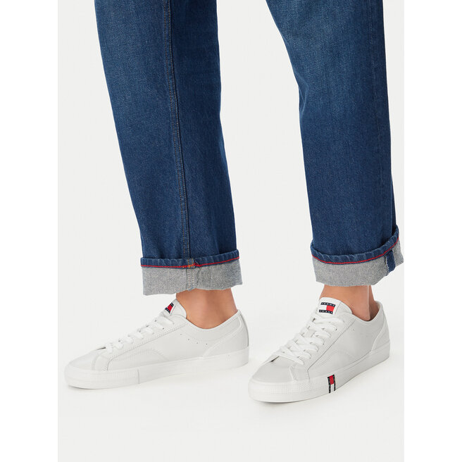Sneakersy Tommy Jeans Archive Vulc. Y2K Long Lace EM0EM01676 Écru - męskie