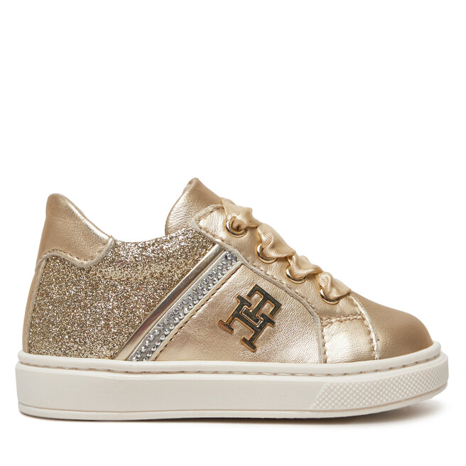 Sneakersy Tommy Hilfiger Sneaker Bassa Allacciata T1A9-33932-0829 M Złoty - dziewczęce