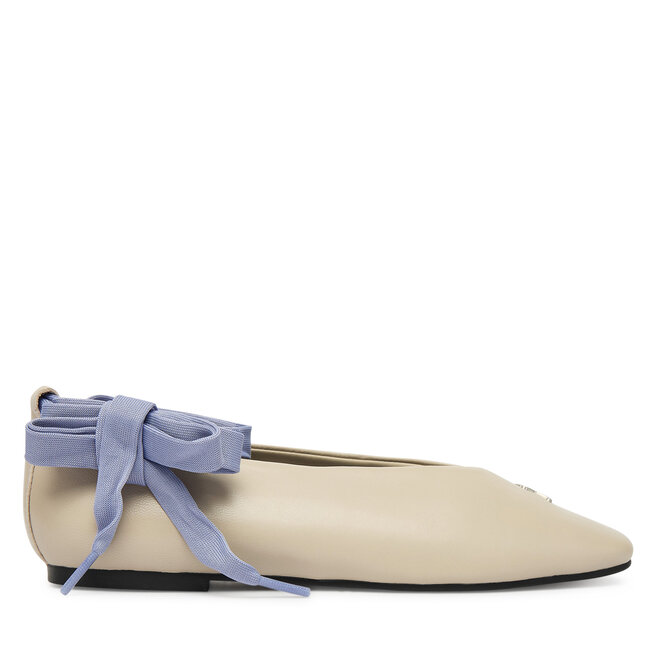 Baleriny Tommy Jeans Tjw Ballerina With Laces EN0EN02939 Écru -