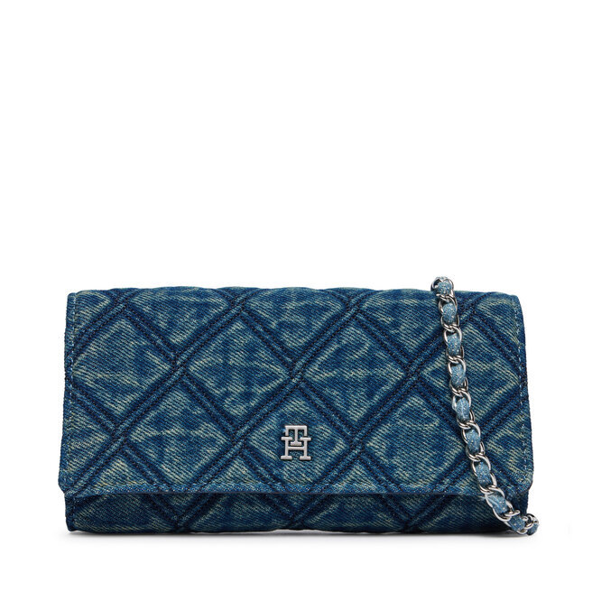 Torebka Tommy Hilfiger Th Feminine Wallet Chain Denim AW0AW18903 Niebieski -
