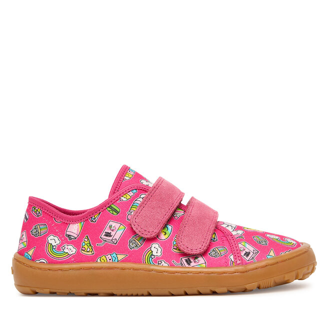 Kapcie Froddo Barefoot Canvas G1700440-10 D Różowy - dziewczęce
