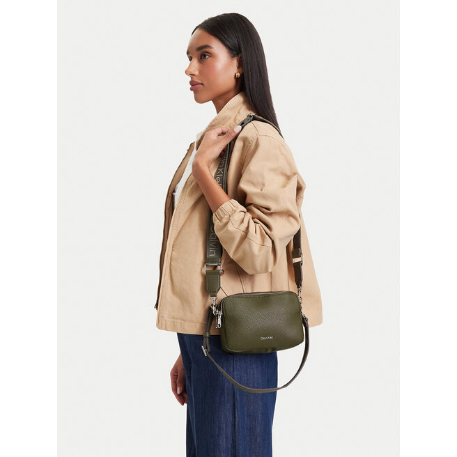 Torebka Calvin Klein Webbing 2X Strap Camera Bag LV04F3656G Zielony ciemny -