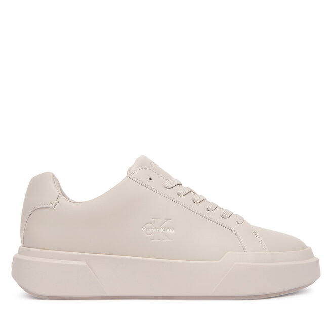 Sneakersy Calvin Klein Chunky Cupsole Laceup Lth Wn YW0YW01947 Écru - kobiece