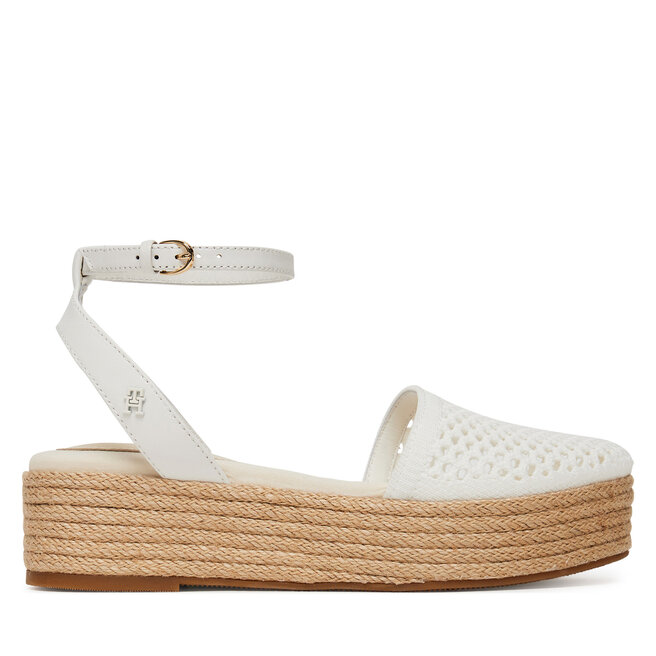 Espadryle Tommy Hilfiger Knit Mesh Espadrille Platform FW0FW08743 Biały - kobiece