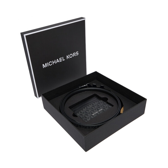 Zestaw etui na karty i pasek MICHAEL Michael Kors 39S4LBLY6B Czarny -